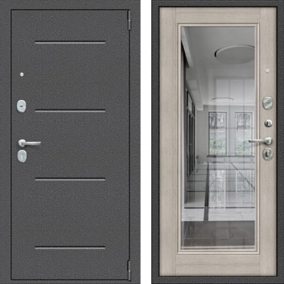 Дверь входная металлическая Браво Porta S 104 П61 с Зеркалом Cappuccino Veralinga