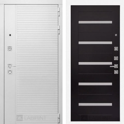 Дверь входная металлическая Лабиринт Piano white 01 Венге