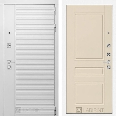 Дверь входная металлическая Лабиринт Piano white 03 Крем софт