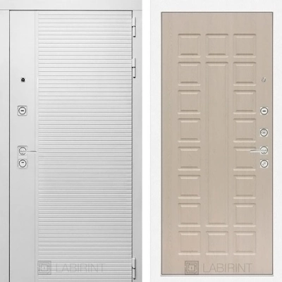 Дверь входная металлическая Лабиринт Piano white 04 Беленый дуб
