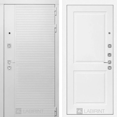 Дверь входная металлическая Лабиринт Piano white 11 Белый Софт