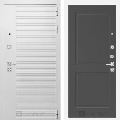 Дверь входная металлическая Лабиринт Piano white 11 Графит Софт