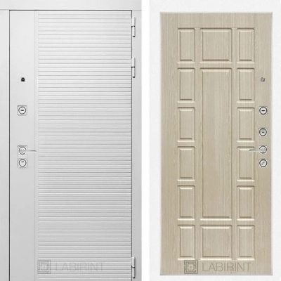 Дверь входная металлическая Лабиринт Piano white 12 Беленый дуб