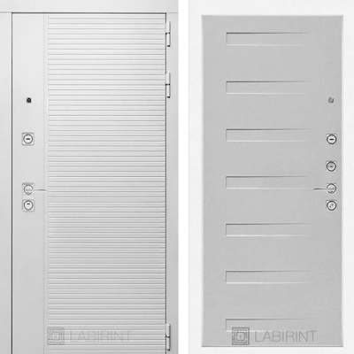 Дверь входная металлическая Лабиринт Piano white 14 Дуб кантри