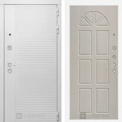 Дверь входная металлическая Лабиринт Piano white 15 Almon 25