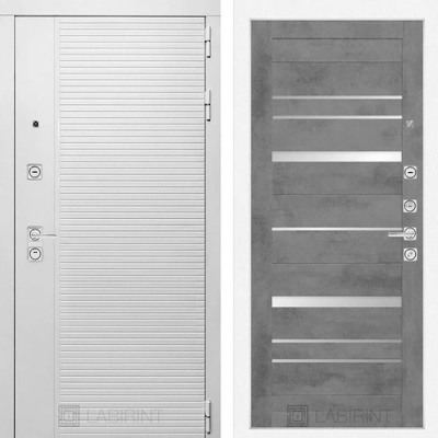 Дверь входная металлическая Лабиринт Piano white 20 Бетон темный