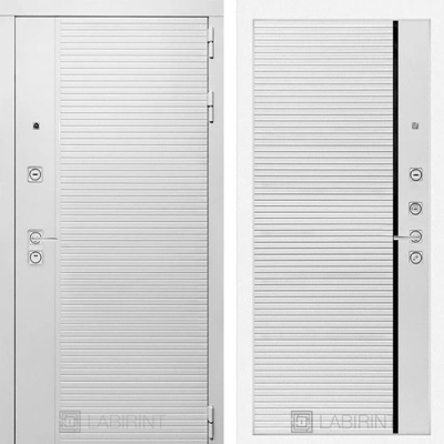 Дверь входная металлическая Лабиринт Piano white 22 Белый софт