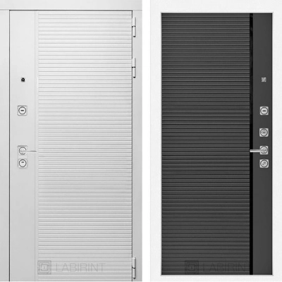 Дверь входная металлическая Лабиринт Piano white 22 Графит софт