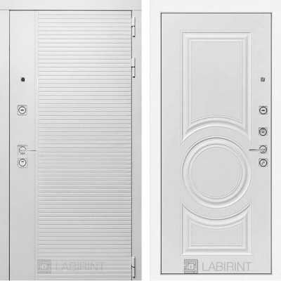 Дверь входная металлическая Лабиринт Piano white 23 Белый софт