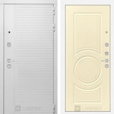 Дверь входная металлическая Лабиринт Piano white 23 Шампань