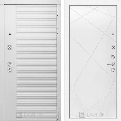 Дверь входная металлическая Лабиринт Piano white 24 Белый софт