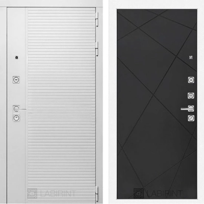 Дверь входная металлическая Лабиринт Piano white 24 Графит софт